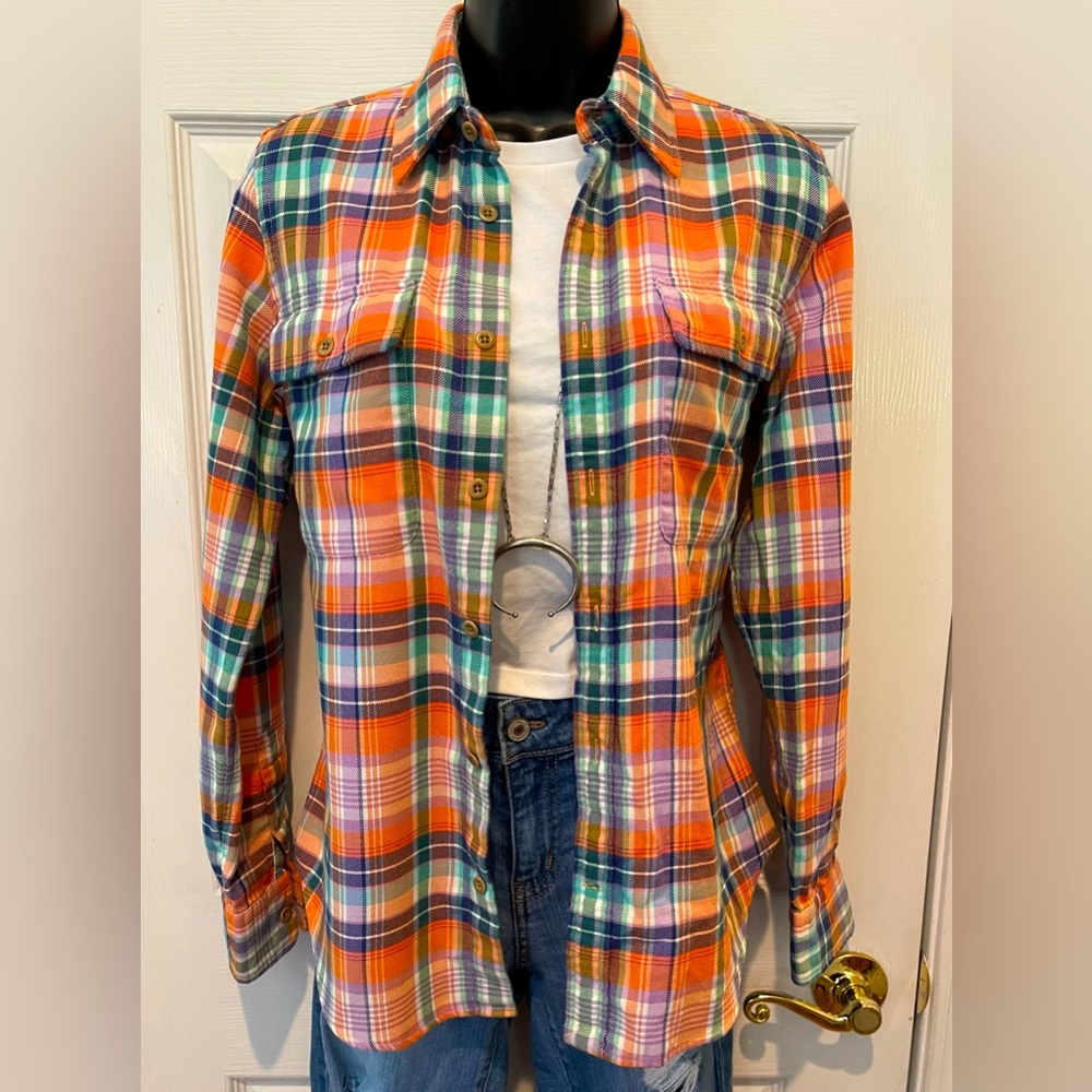 Ralph Lauren Sport Flannel Plaid Shirt Size 8